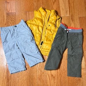 Kids toddler clothing bundle winter vest and winter pants.